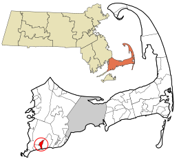 Localização em Barnstable County, no Estado de Massachusetts.