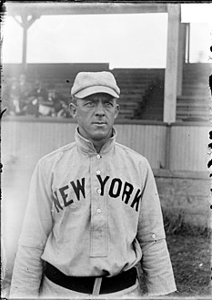 Baseball player, Billy Gilbert, New York Giants, standing on a baseball field near the grandstand.jpg