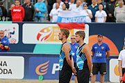 Deutsch: Beachhandball Europameisterschaften 2019 (Beach handball Euro); Tag 6: 7. Juli 2019 – Spiel um Platz Drei, Männer, Ungarn-Russland 2:0 (26:20, 23:22) English: Beach handball Euro; Day 6: 7 July 2019 – Men's Bronze Medal Match – Hungary-Russia 2:0 (26:20, 23:22)