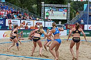 Deutsch: Beachhandball Europameisterschaften 2019 (Beach handball Euro); Tag 6: 7. Juli 2019 – Spiel um Platz Drei, Frauen, Kroatien-Niederlande 0:2 (14:23, 20:22) English: Beach handball Euro; Day 6: 7 July 2019 – Women's Bronze Medal Match – Croatia-Netherlands 0:2 (14:23, 20:22)