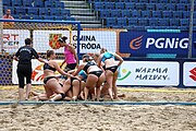 Deutsch: Beachhandball Europameisterschaften 2019 (Beach handball Euro); Tag 5: 6. Juli 2019 – Frauen, Halbfinale, Kroatien-Dänemark 1:2 (12:19, 17:10, 4:7) English: Beach handball Euro; Day 5: 6 July 2019 – Semifinal Men – Croatia-Denmark 1:2 (12:19, 17:10, 4:7)