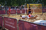 Deutsch: Beachhandball bei den Olympischen Jugendspielen 2018 in Buenos Aires; Tag 7, 13. Oktober 2018; Jungen, Halbfinale – Spanien-Kroatien 2:1 English: Beach handball at the 2018 Summer Youth Olympics in Buenos Aires at 13 October 2018 – Boys Semifinal – Spain-Croatia 2:1 Español: Handball de playa en los Juegos Olimpicos de la Juventud Buenos Aires 2018 en 13 de octubre de 2018 – Semifinales de chicos - España-Croacia 2:1