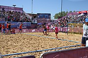 Deutsch: Beachhandball bei den Olympischen Jugendspielen 2018 in Buenos Aires; Tag 7, 13. Oktober 2018; Jungen, Halbfinale – Spanien-Kroatien 2:1 English: Beach handball at the 2018 Summer Youth Olympics in Buenos Aires at 13 October 2018 – Boys Semifinal – Spain-Croatia 2:1 Español: Handball de playa en los Juegos Olimpicos de la Juventud Buenos Aires 2018 en 13 de octubre de 2018 – Semifinales de chicos - España-Croacia 2:1