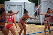 Deutsch: Beachhandball bei den Olympischen Jugendspielen 2018; Tag 5, 10. November 2018; Mädchen, Platzierungsrunde - Amerikanisch-Samoa-Türkei 0:2 English: Beach handball at the 2018 Summer Youth Olympics at 11 October 2018 – Girls Consolation Round – American Samoa-Turkey 0:2