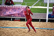 Deutsch: Beachhandball bei den Olympischen Jugendspielen 2018; Tag 6, 12. Oktober 2018; Mädchen, Platzierungsrundenspiel – Russland-Venezuela 2:0 English: Beach handball at the 2018 Summer Youth Olympics at 12 October 2018 – Girl's Consolation Round – Russland-Venezuela 2:0