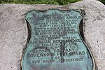 Historical marker noting that Benedict Arnold left Fort Western in 1775 for Quebec. Benedict Arnold marker at Fort Western, ME IMG 2045.JPG