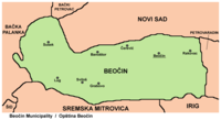 Lage der Gemeinde in Serbien