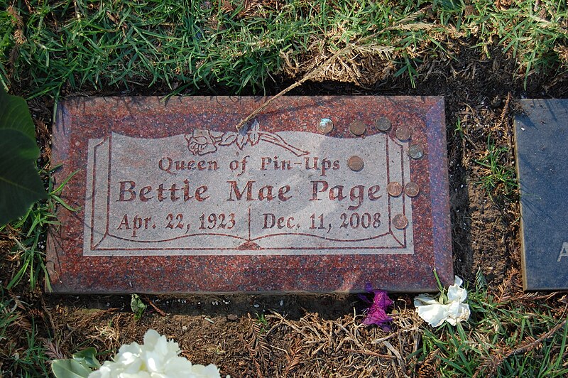 File:Bettie Page grave at Westwood Village Memorial Park Cemetery in Brentwood, California.JPG