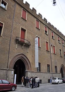 Palazzo Pepoli Vecchio building in Bologna, Italy