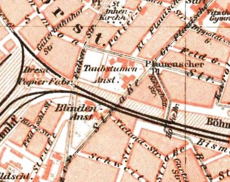 Brücken westlich Hauptbahnhof Dresden 1895