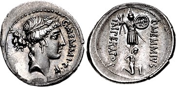56 BC, C. Memmius (Ceres/trophy and captive).