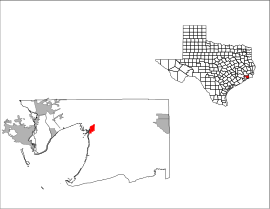 Poloha Anahuac v rámci štátu USA Texas a v rámci Chambers county