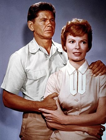 Publicity photo of Bronson and Patricia Owens for the film X-15 (1961)