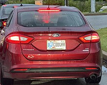 A customized license plate from Indiana that reads "COOGRR". Coogrr - May 2024 - Sarah Stierch.jpg