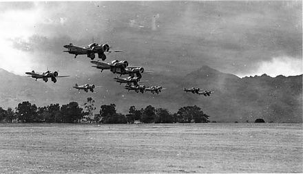 Formation of Curtiss A-12 Shrikes during exercises near Wheeler Field, Oahu, Hawaii.
