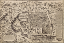 A detailed map of Jerusalem from the 16th century