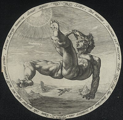 A 16th century print of Icarus falling.[25]
