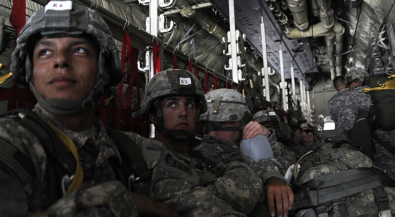 File:Defense.gov News Photo 110721-F-IG195-806 - U.S. Army paratroopers sit in a C-17 Globemaster III aircraft during a joint operational access exercise at Fort Liberty N.C. on June 21 2011. a.jpg