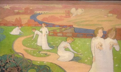   Abril o El camino de la vida, uno de los cuatro paneles para el dormitorio de una niña (1892)