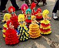 Dolls display at a market