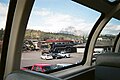 From the dome car, one can see a CN 4-8-2 steam engine on display