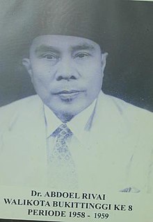 Dr. Abdoel Rivai, Mayor of Bukittinggi, 1958—1959.jpg