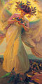 Franz Dvorak (1862-1927) The angel of the birds oil on canvas 107 x 203 cm