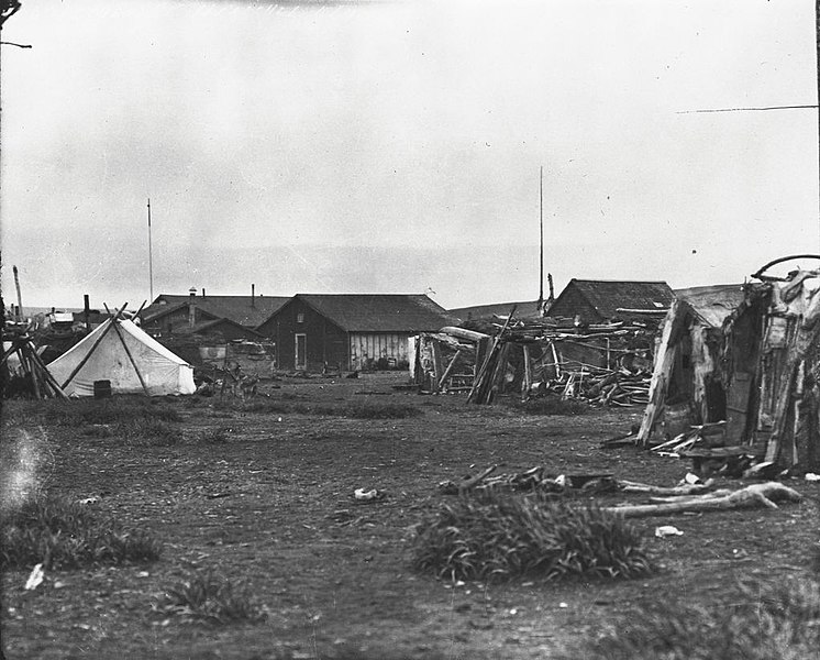 File:Dwellings and tent in village on Herschel Island (51366).jpg