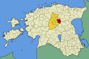 Harta comunei Koeru în cadrul Estoniei