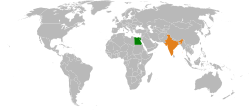 Map indicating locations of Egypt and India