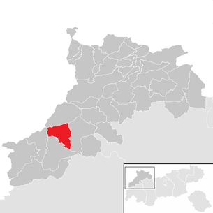 Lage der Gemeinde Elbigenalp im Bezirk Reutte (anklickbare Karte)