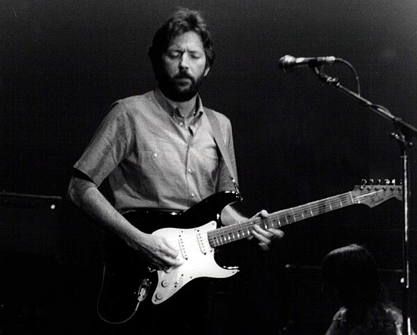 Eric Clapton performing in Barcelona years after leaving Cream, 1986