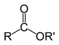 Fórmula xeral dun carboxilato éster.