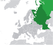 Mapa da Rússia na Europa