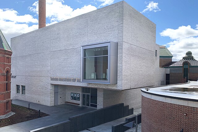 The Hood Museum of Art's north facade designed by Tod Williams and Billie Tsien Architects. Photo by Alison Palizzolo.