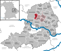 Läget för Falkenfels i Landkreis Straubing-Bogen