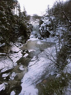 Falls of Pattack waterfall in Highland, Scotland, UK