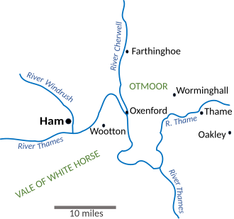 Sketch map of real places in and around Oxfordshire in the English midlands, used for the "Little Kingdom" of Farmer Giles of Ham. Farmer Giles of Ham Sketch Map.svg