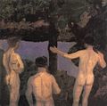 English: Three Nude Boys