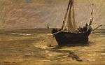 Édouard Manet: Fiskebåt på stranden vid Berck, 1873