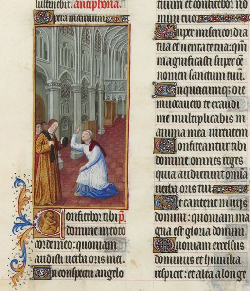 Interior of Bourges Cathedral, depicted in the Très Riches Heures du Duc de Berry (15th century)