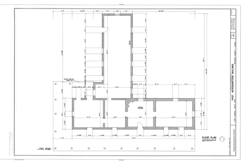 File:Fort Duncan, Post Headquarters Building, Eagle Pass, Maverick County, TX HABS TEX,162-EAPA,2H- (sheet 1 of 3).png