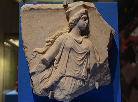 Fragment of a marble relief depicting a Kore, 3rd century BC, from Panticapaeum, Taurica (Crimea), Bosporan Kingdom