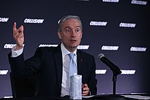 The Minister of Innovation, Science and Industry, Francois-Philippe Champagne, in 2022. Champagne met with the CEOs of Canada's major telecom companies on July 11, shortly after the outage began. Francois-Philippe Champagne AL7I1923.jpg