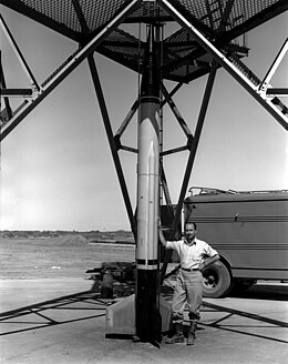 Frank Malina with WAC Corporal rocket at White Sands.jpg