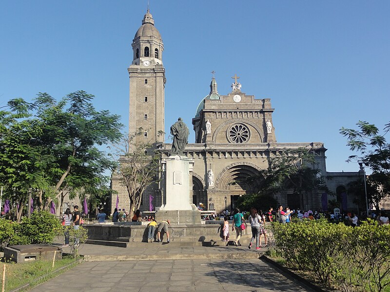 File:Front view of The Cathedral in Intramuros, Manila.jpg