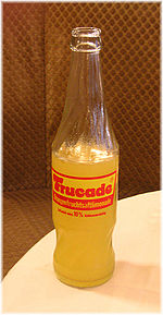 A bottle of Frucade served at a Viennese café in 2005