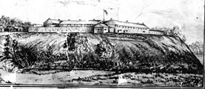 1842 sketch of Fort Atkinson Ft atkinson iowa reynolds sketch.jpg