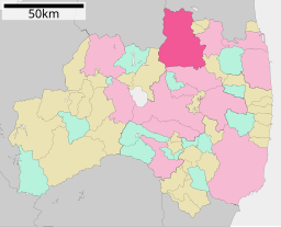 Fukushima bys situation i præfekturen Fukushima.