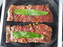 Galbi with bamboo leaves.jpg